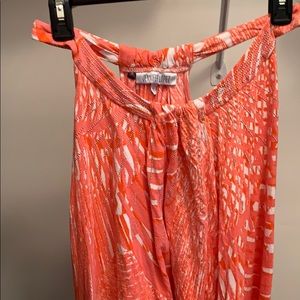 Coral sleeveless blouse